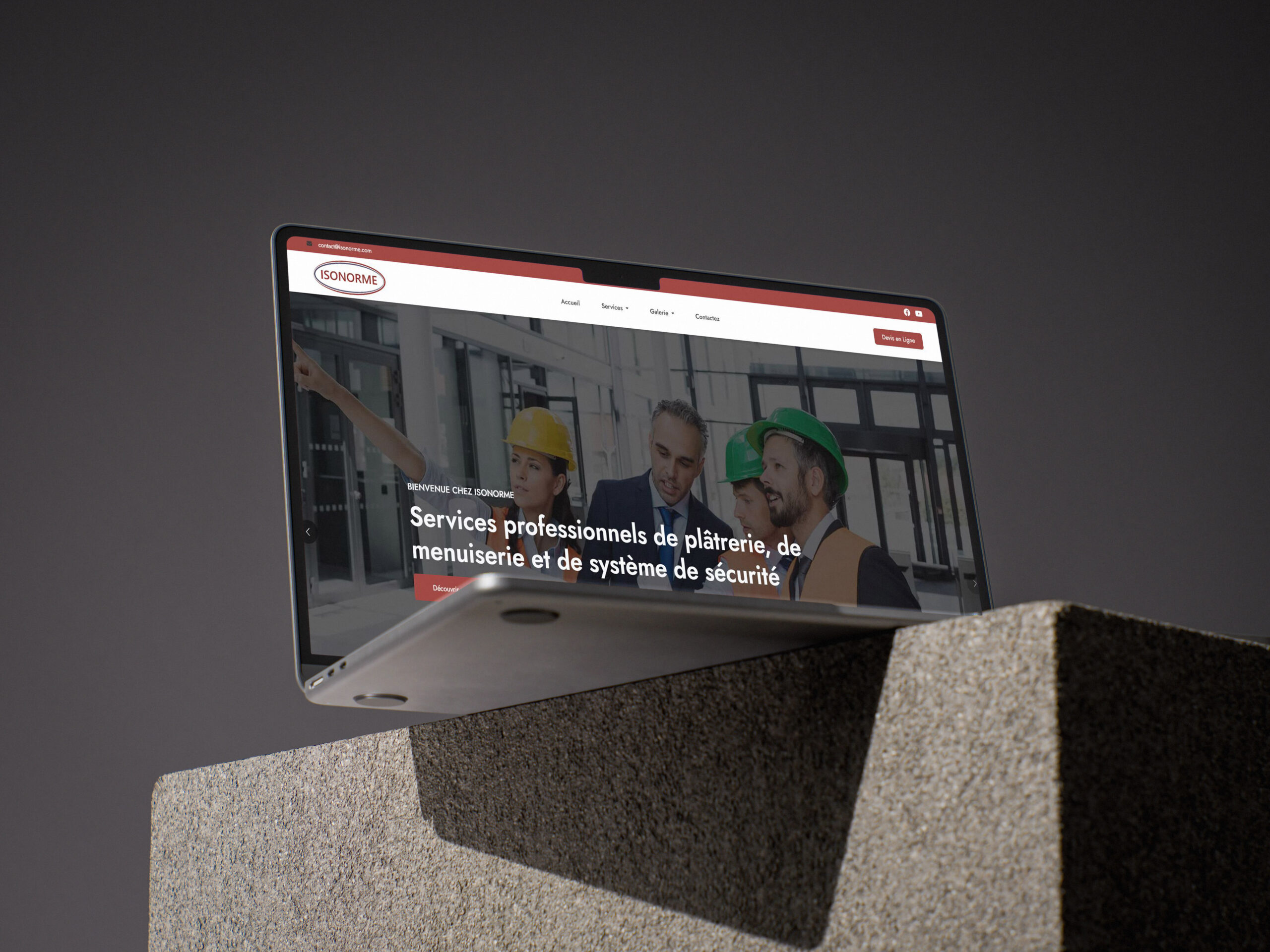 Mockup site web Isonorme