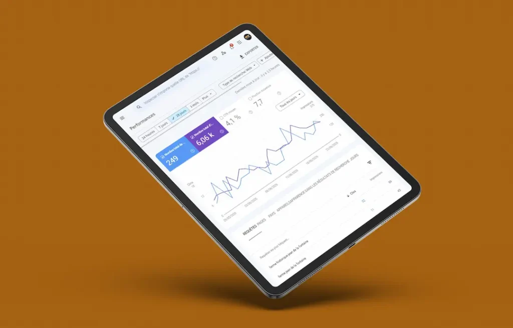 Performance seo avec une belle visibilité mensuel grâce à notre expertise seo, cas client de Agence RynelKreation