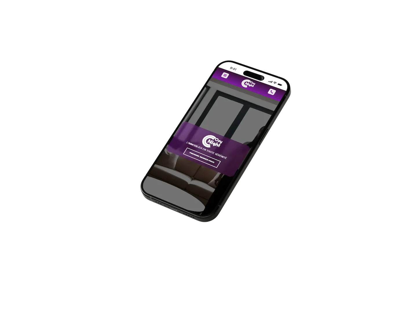 Mockup mobile site web CosyNight