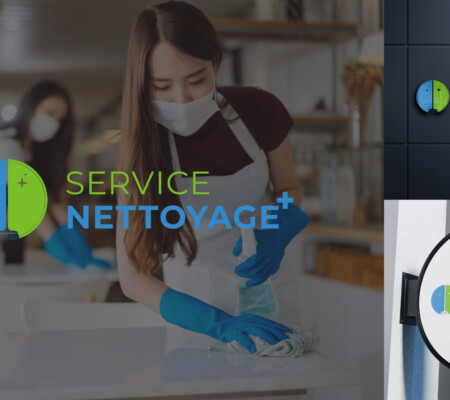 Identité visuelle et logo professionnel pour l'entreprise de nettoyage Service Nettoyage Plus - Puteaux